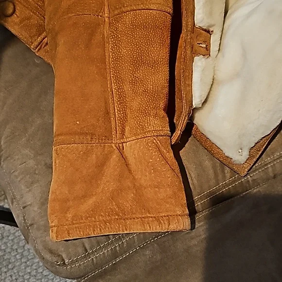 Leather Sherpa Jackets, Womens Large, Camel Color - Picture 14 of 14